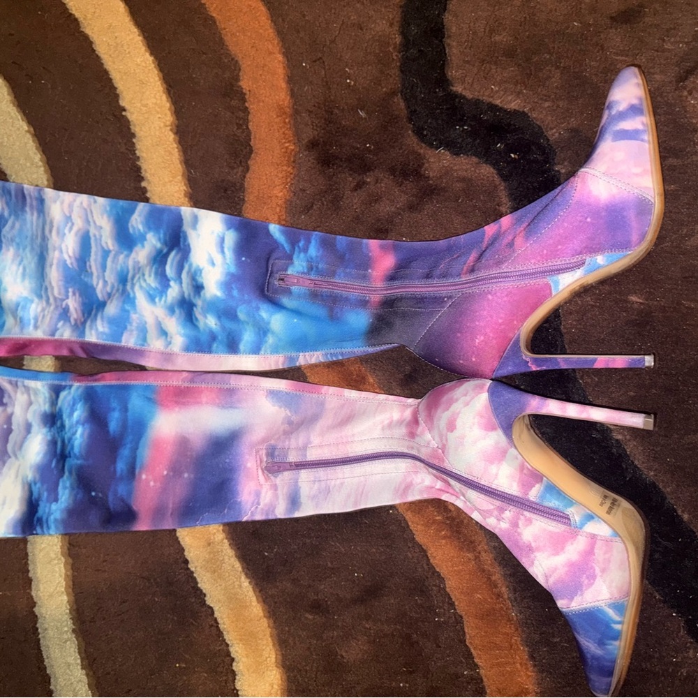 Colorful Sky Print Women's Boots